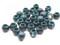 30 12mm Blue and Gray Swirl Large Hole Round Plastic Beads bE1